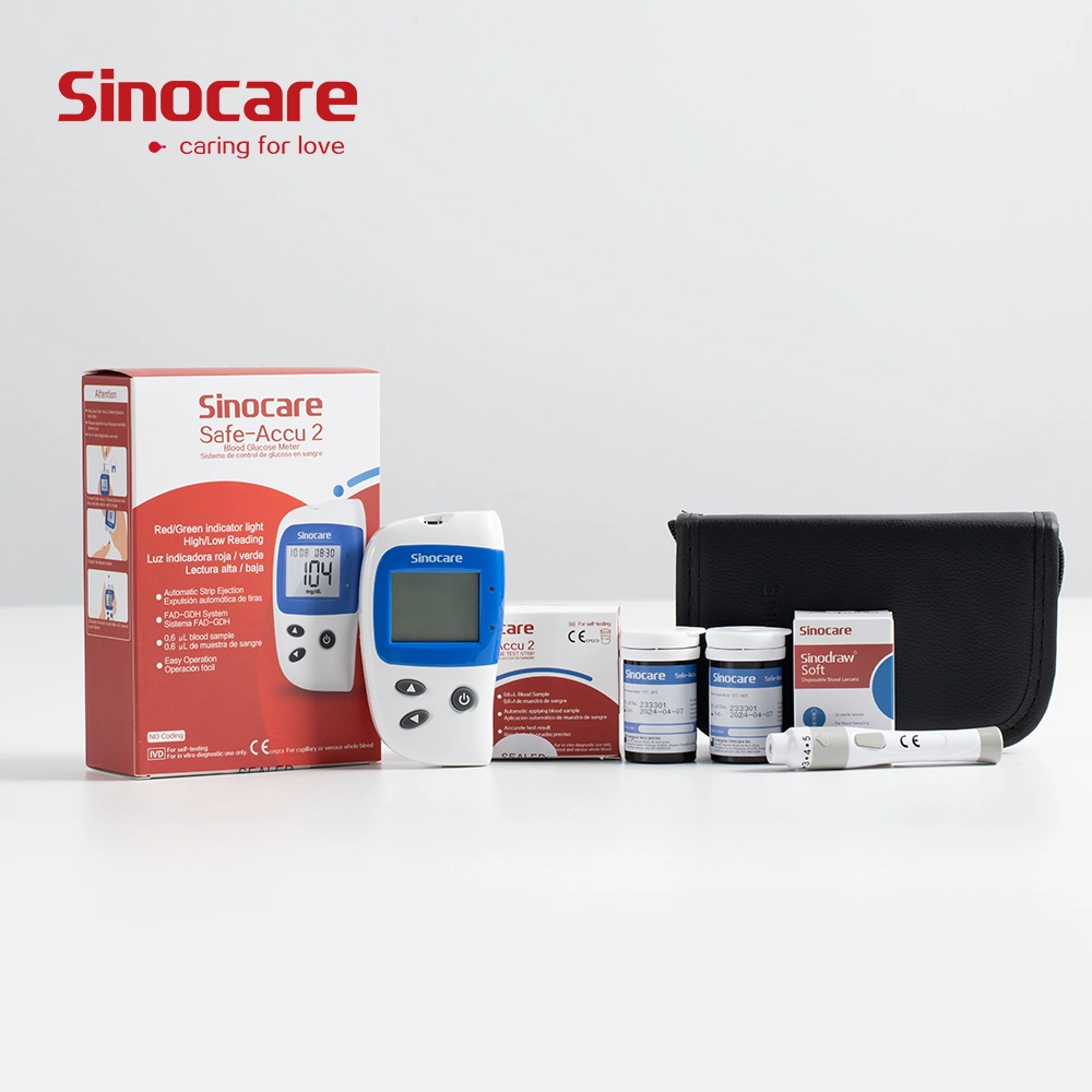 Sinocare Diabetic Test Strips Monitor Glucose Meter ISO Blood Testing Equipments Electricity 2 Years 5 Seconds