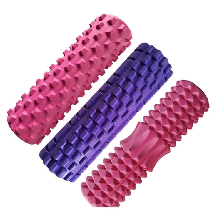 45cm EVA Hollow Shaft Massage Sports Fitness Exercise Grid Foam Roller Pilates Yoga Column