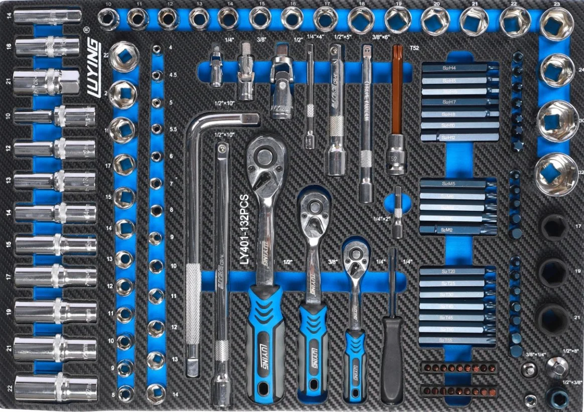 Ensemble d'outils professionnel de haute qualité pour la réparation automobile avec chariot à outils de 180 pièces.