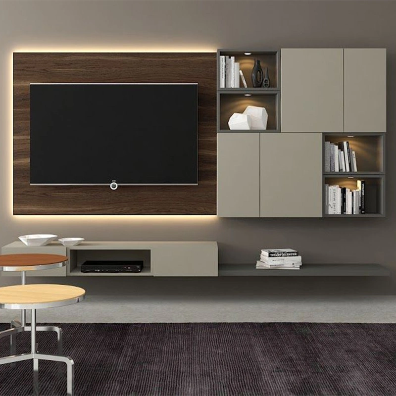 Braun Holz Metall TV-Standmöbel Industrial Style TV-Schrank Mit Metallrahmen für Wohnzimmermöbel