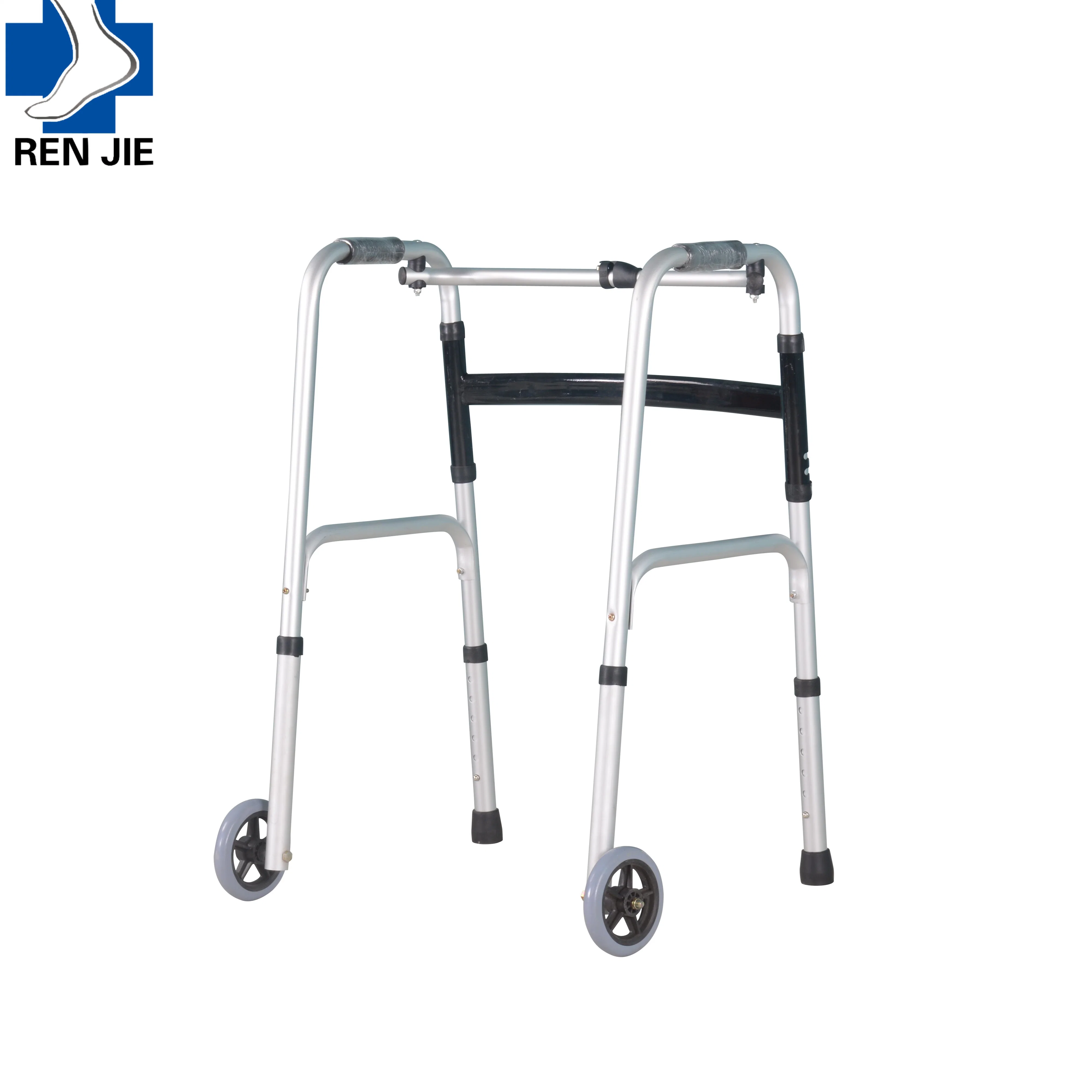 Gute Qualität Outdoor Leichtgewicht Aluminium Erwachsene Ältere Walking Aids Rahmen Klappbarer aufklappbarer Rollator mit Sitz