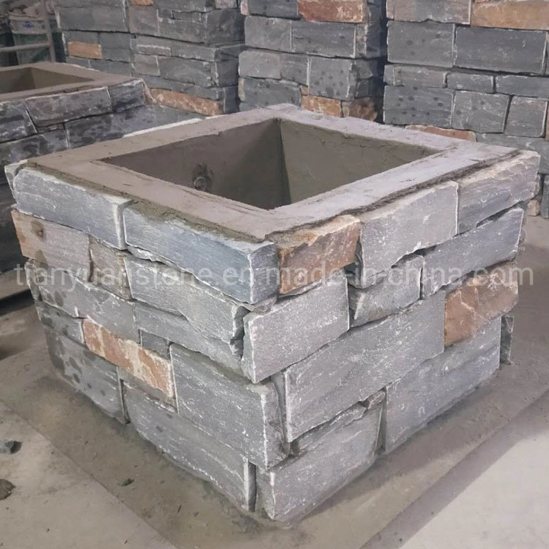 Square Ledger Slate Stone Column