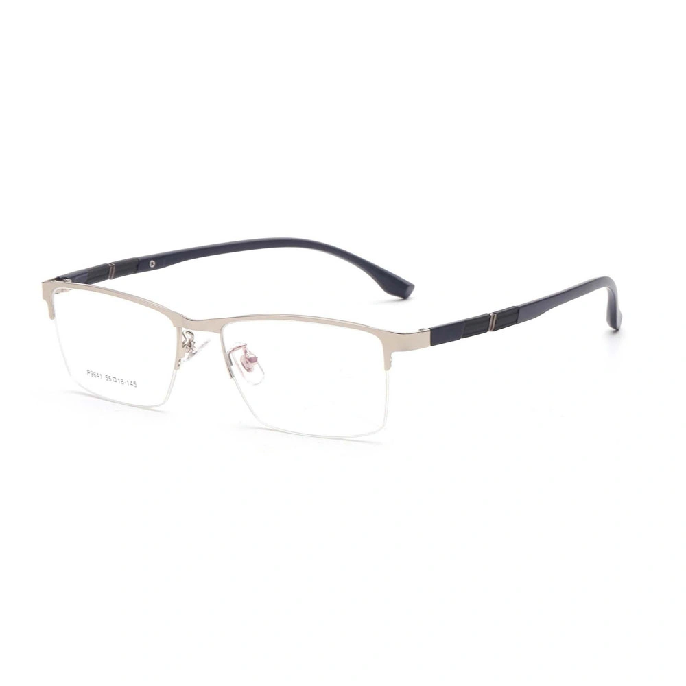 Gd Ready to Stock Half Frame Business Metal Optical Frame Eyeglasses Glasses Frames for Men