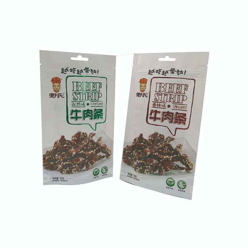 Chinesische Fabrik Großhandel/Lieferant aufstehen Kraftpapier Lebensmittel Verpackung Beutel Mit Reißverschluss geeignet für Beef Jerky Biltong und Snack