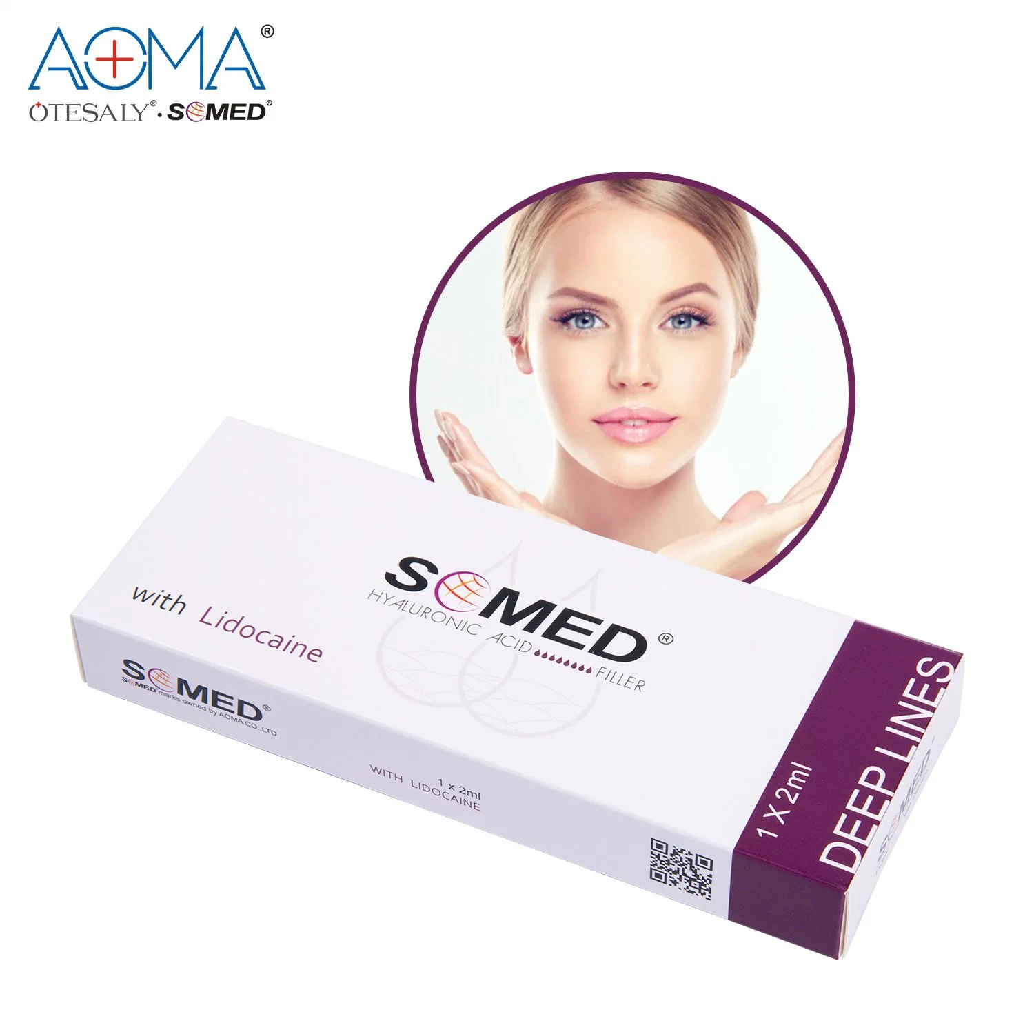 CE Aoma Somed 1ml 2ml 10ml 20ml Hyaluronic Acid with Lido Plastic Surgery Injectable Cross Linked Deep Dermal Filler