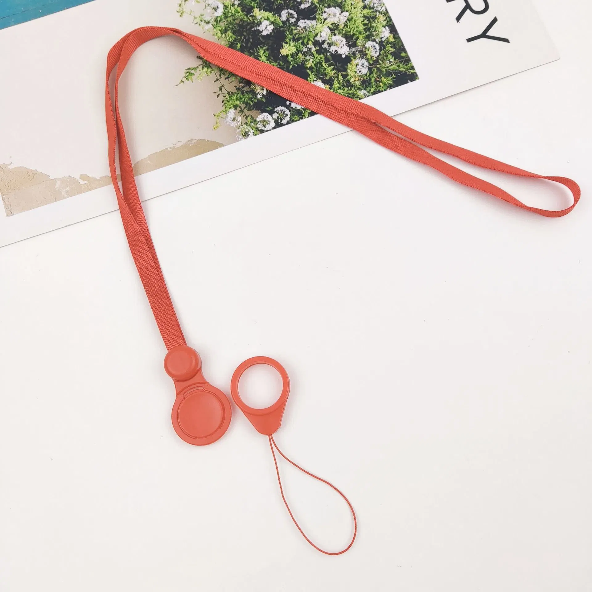 Mobile Phone Hanging Rope Hanging Neck Rings Two -in -One One -Piece Rotation Buckle Creative 8mm Wide Hanging Rope Cross -Border Supply
