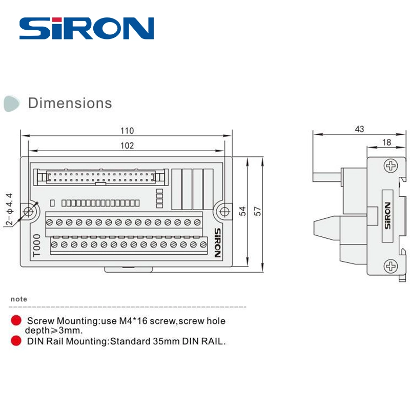 Siron T000 Keyence PLC Input and Output Module with Light Adapter Terminal Block
