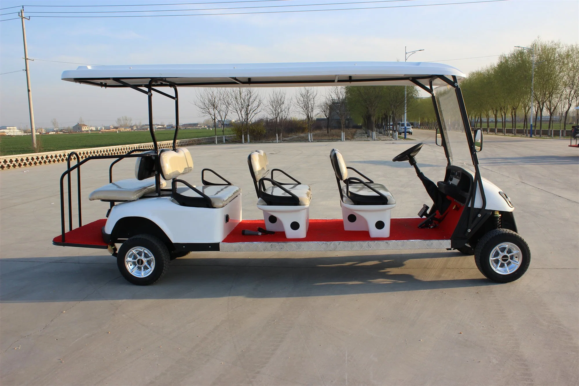 5 kw moteur 8 sièges Golf électrique avec sièges arrière rabattus