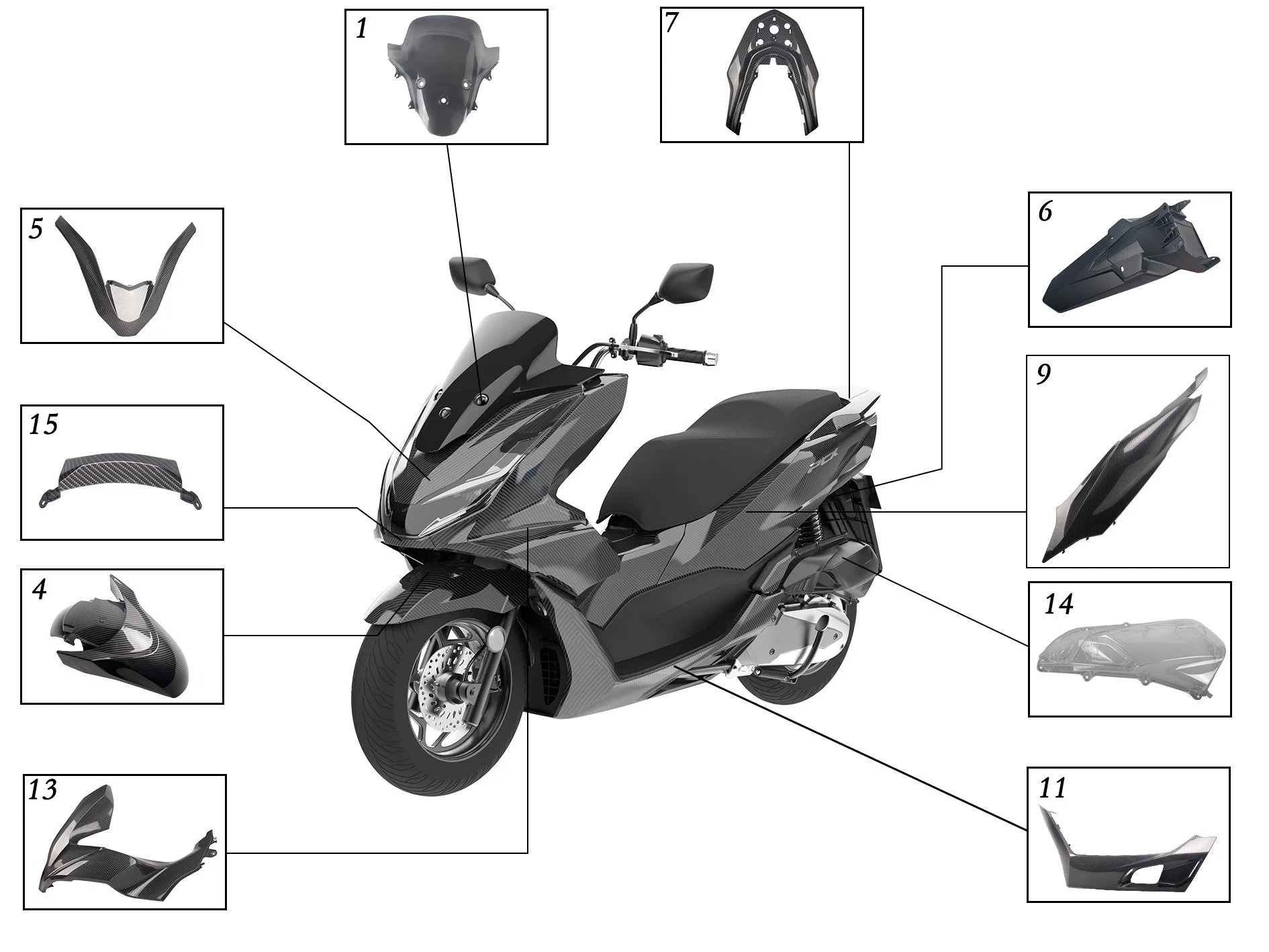 Аксессуары для мотоциклов запасные авто скутер органа со стороны крышки для Honda Pcx160