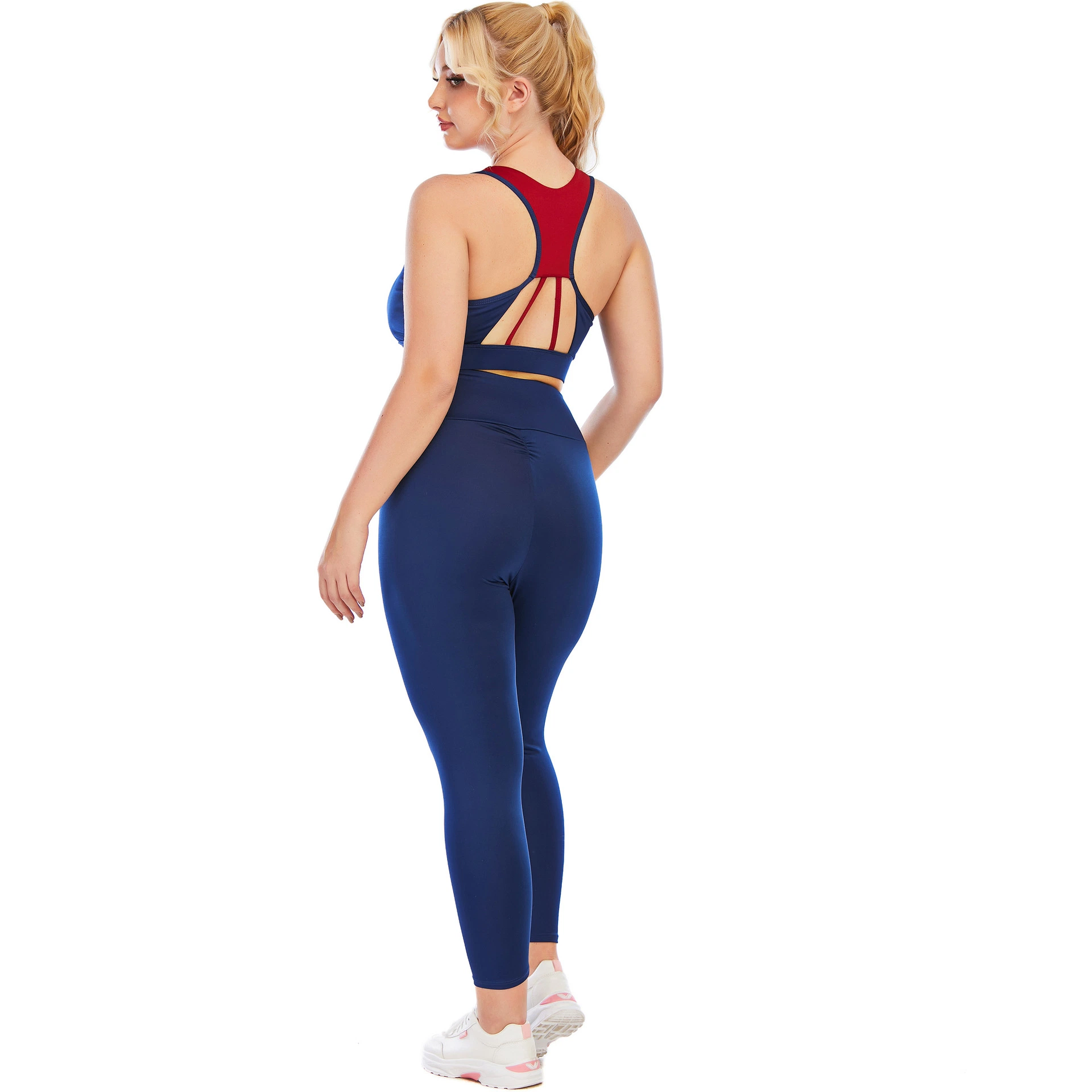 De nouveaux sports Sexy costume de Yoga beauté retour Soutien-gorge de sport de haut niveau de la taille de la hanche costume de remise en forme de levage Sportswear Activewear