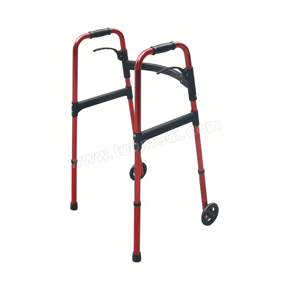 Bastidor de aluminio Rollator con ruedas dobles para discapacitados y.. Formación de ancianos