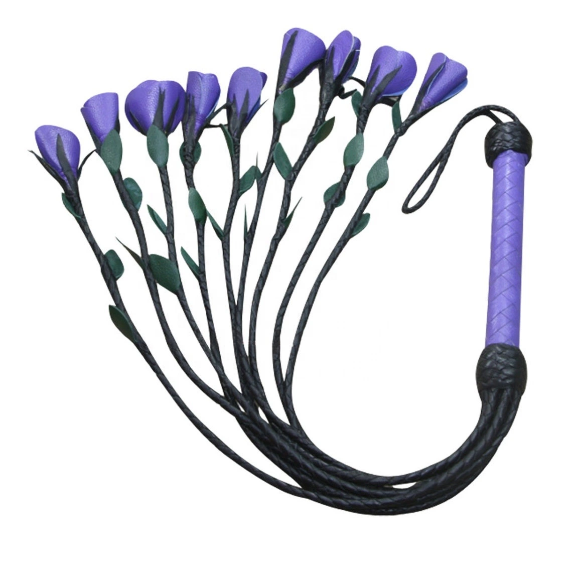 New Customized Leather Whip Rose Purple Black Whip Bdsm Game Adult Products Sex Toys