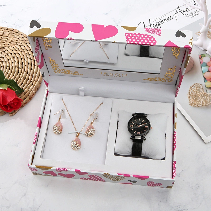 2020 Nouveau Mother's Day Gift Set avec le métal bijoux Set Necklace Earrings et regarder