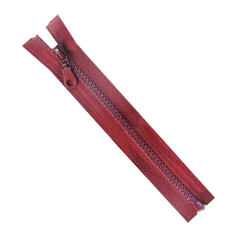 #5 Plastic Open End Pipa Slider Dark Red Color Zipper