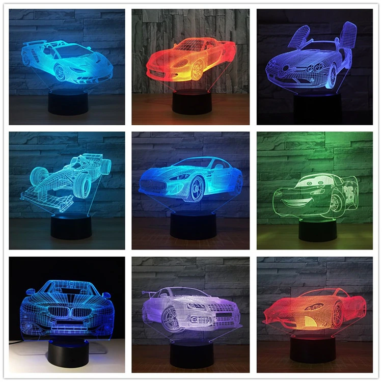 Christmas Baby Kids Illusion Multicolor Change 3D Visual LED Night Light for Bedroom Household