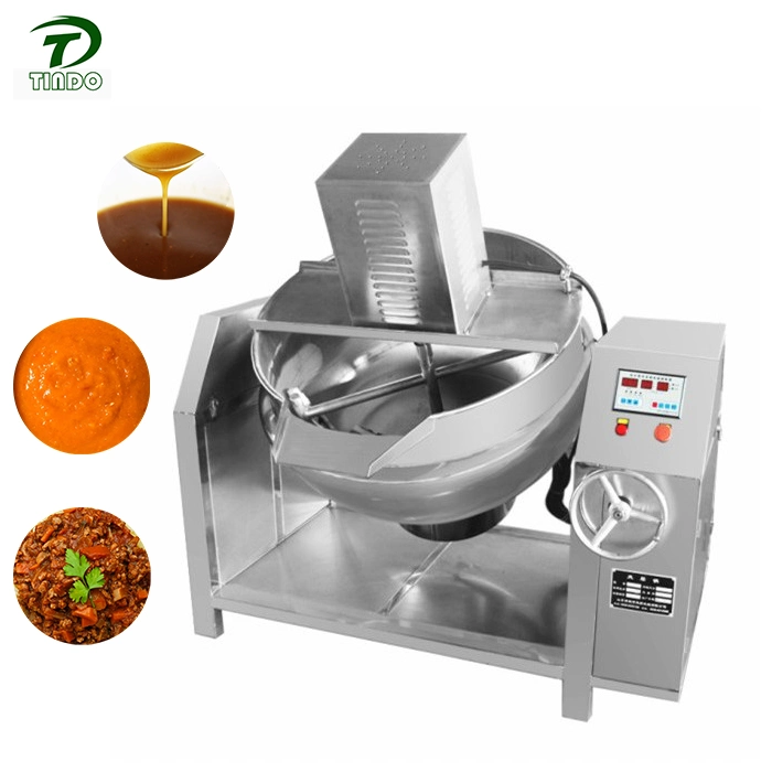 Tiltable Fruit Paste Jacketed Gas Heating Pot Kettle Machine Automatic Candy Sugar Sauce Cooking Pot