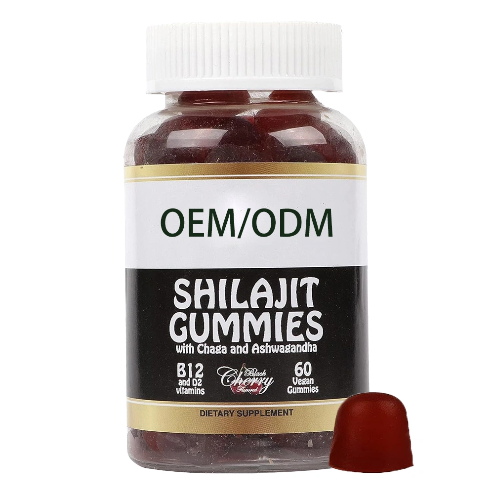 OEM Organic Shilajit Gummies Pure Himalayan Vitamins with Lions Mane and L-Theanine Super Nootropic Gummy