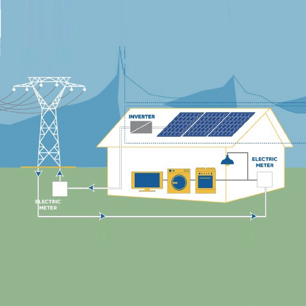 Solaranlage Off-Grid 2kw 24V 48V Hybrid-Wechselrichter mit MPPT Solar Controller EU Standard, US Standard 110V 220V 240V Ausgang Sonnensystem