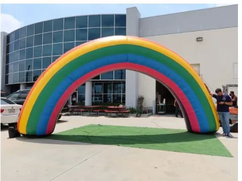 2024 New Inflatable Rainbow Arch with Dolphins for Sale