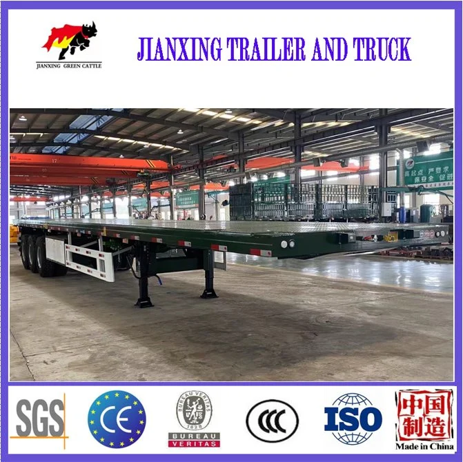 Factory Direct Sale 3axles 40FT 45FT 48FT Flatbed Container Semi Trailer 40ton 60ton Flat Bed Semi Trailer for Sale