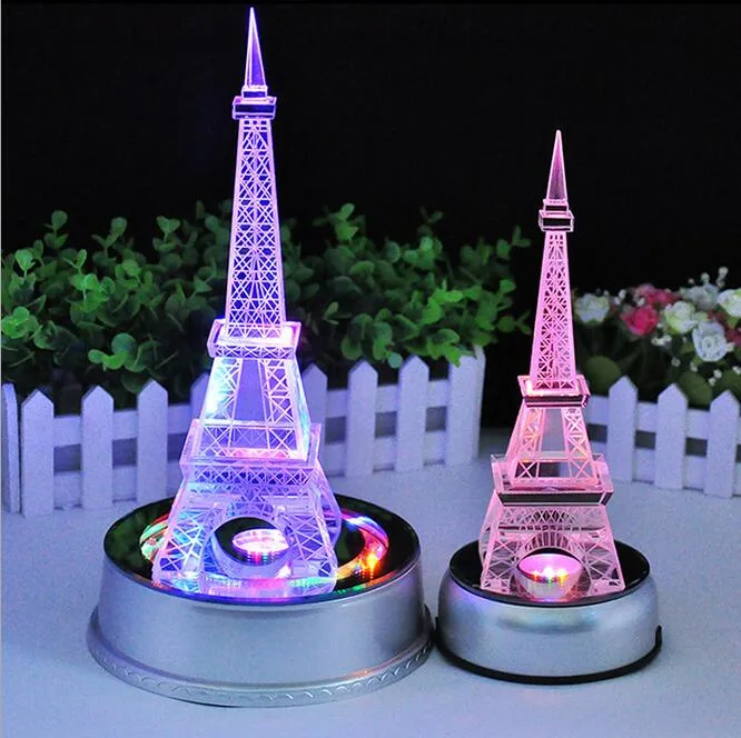 K9 Material High quality/High cost performance  and Beautiful Crystal Color Eiffel Tower