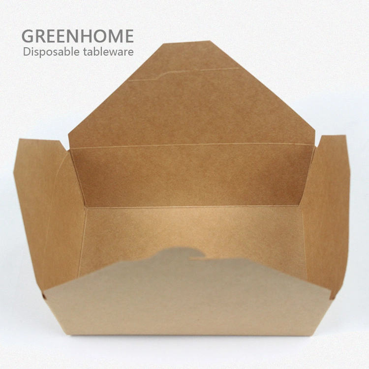 Disposable Paper Tableware 166mm Length Paper Box Craft Paper Custom for Fast Food