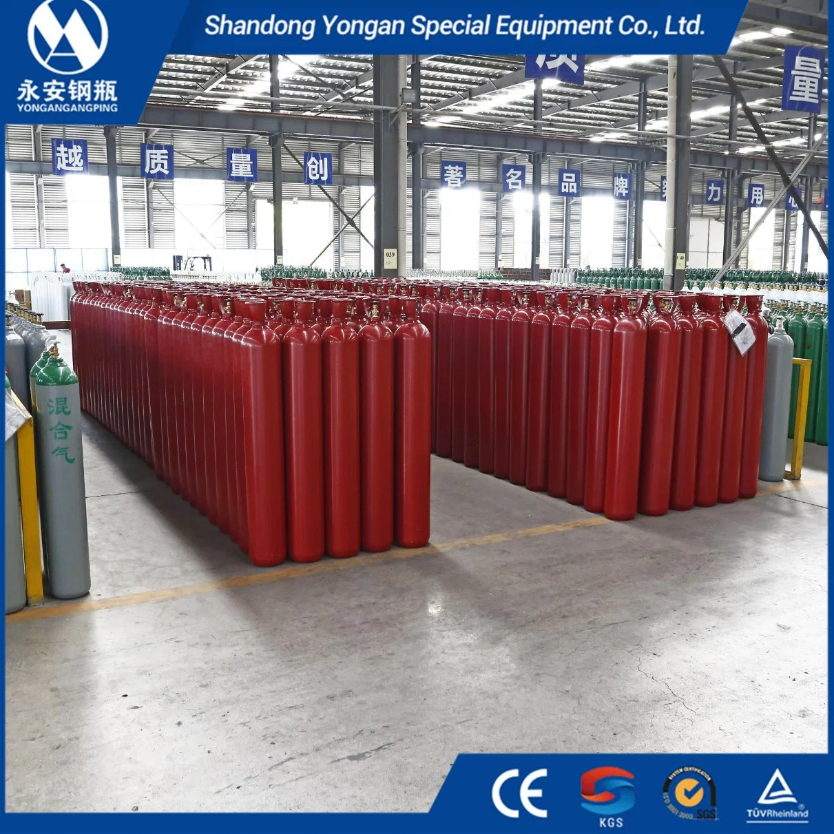 50L 166.7bar 6.2mm Tped ISO 9809 High Pressure Vessel Seamless Steel Gas Cylinder