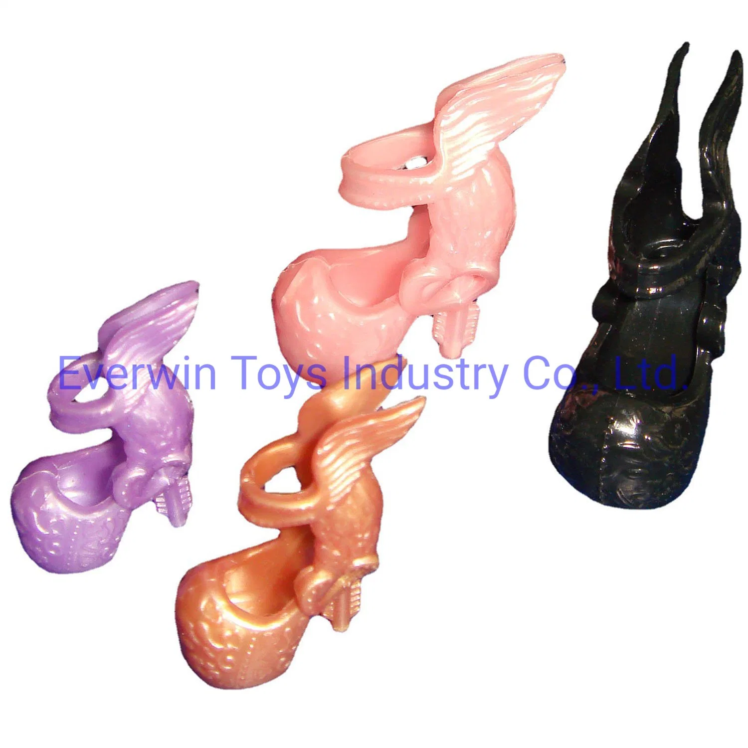 Factory Supply Plastic Toys Shoes Doll Shoes in Rose Design