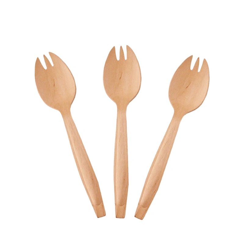 Biodegradable Disposable High quality/High cost performance  Food Recyclable Knife Classic Wooden Fork