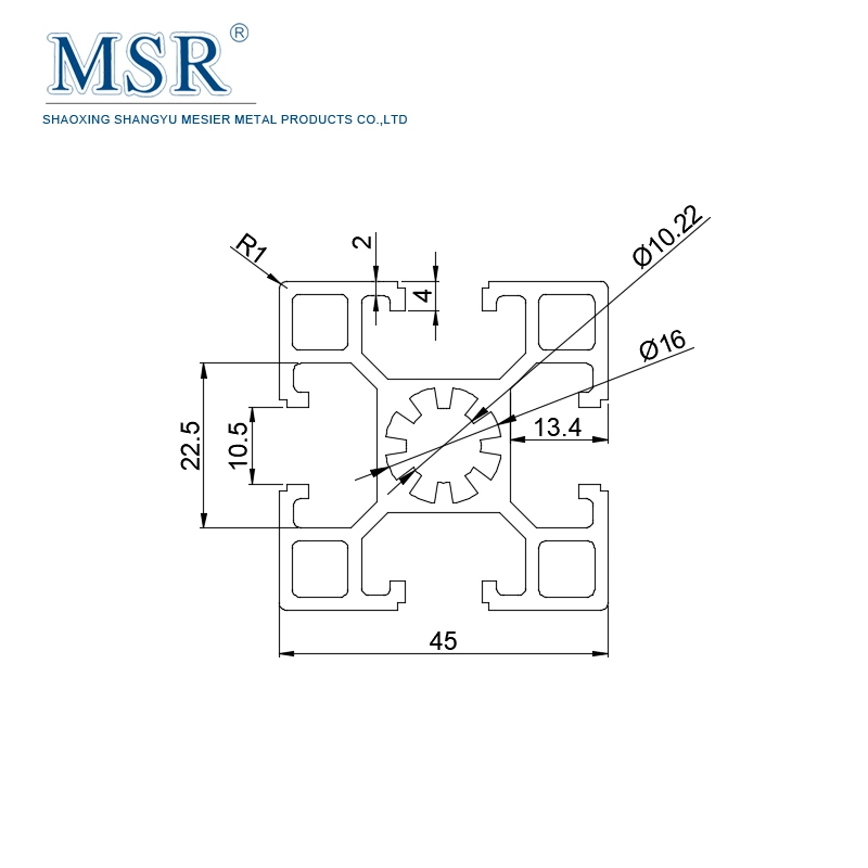 Silver Anodizing Factory Price Ob4545b Industrial Aluminium Profile for Doors and for Making Surgical Mask Machine