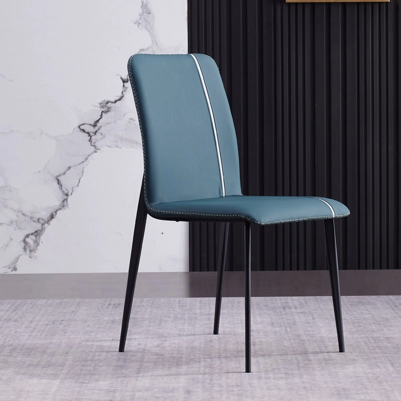 Mobilier de projet de restaurant d'hôtel à domicile utilisant une chaise de salle à manger rembourrée en velours PU avec dossier en sac souple.