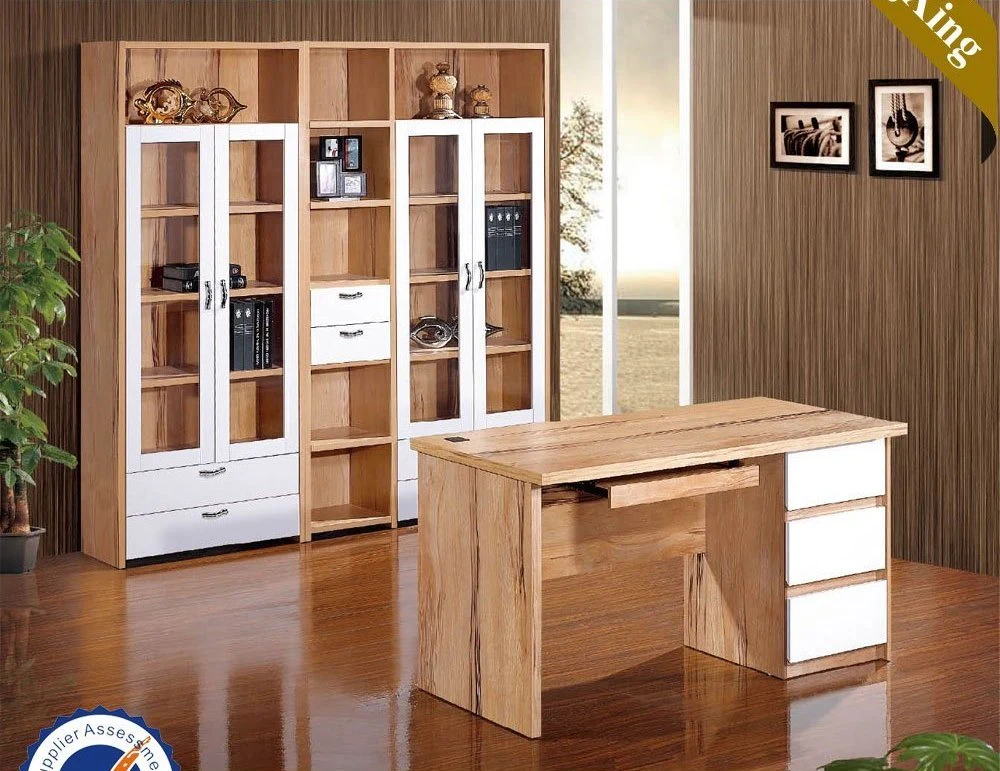 Moderne Executive Walnut Farbe Holz Home Office Möbel Schreibtisch