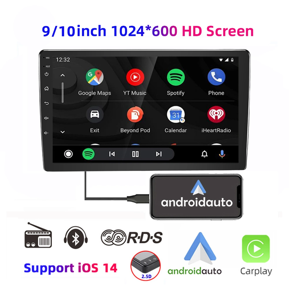 Горячая продажа DVD плеер универсальным Android Auto Carplay RDS Am 1024*600 автомобильных CD-плеер 2 DIN автомобильной аудиосистемы