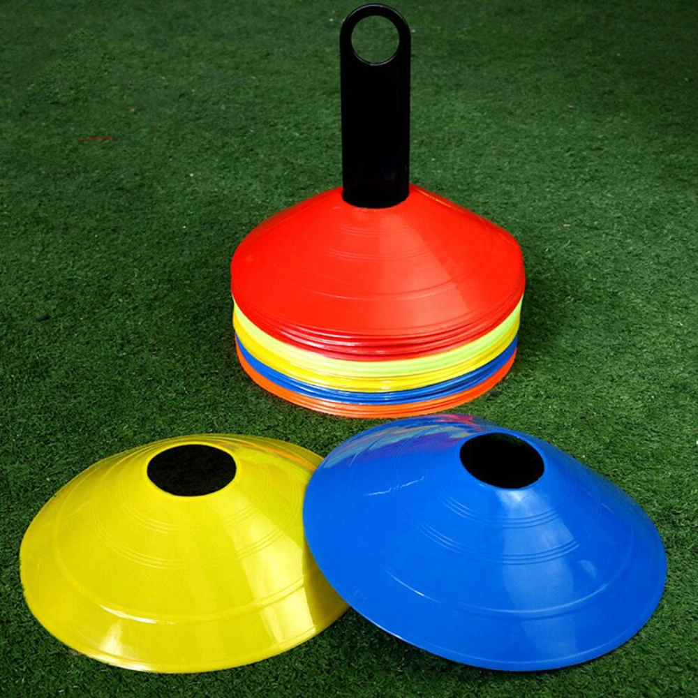 50 Pieces Field Cone Markers with Holder Soccer Cones Disc Cone Sets for Training, Football, Kids Sports Wbb12947