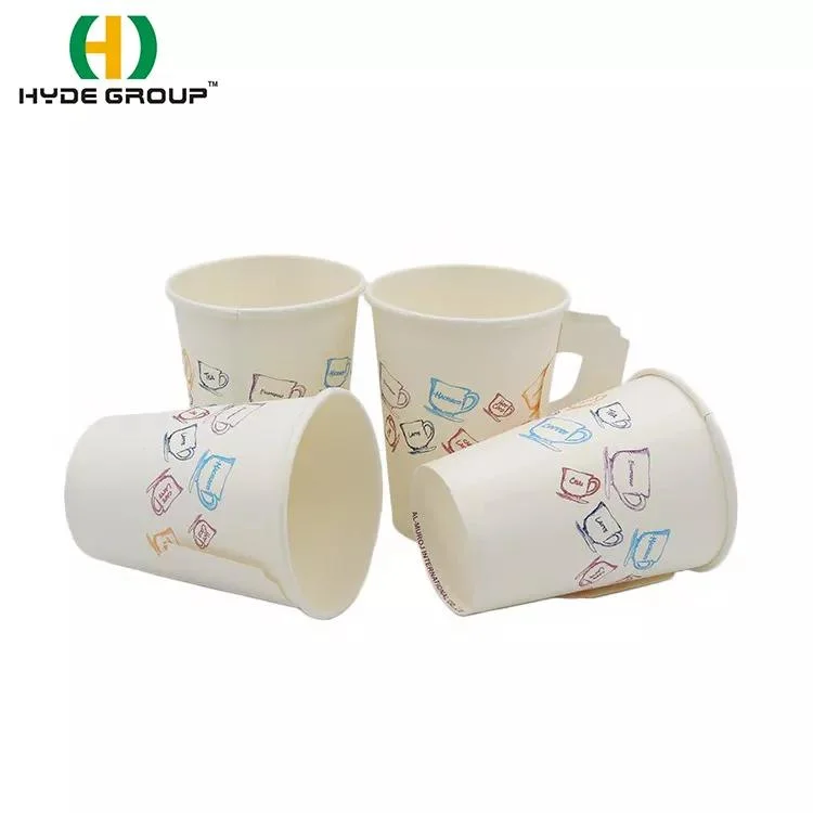 Christmas Custom Disposable 9oz Paper Coffee Cup with Handle