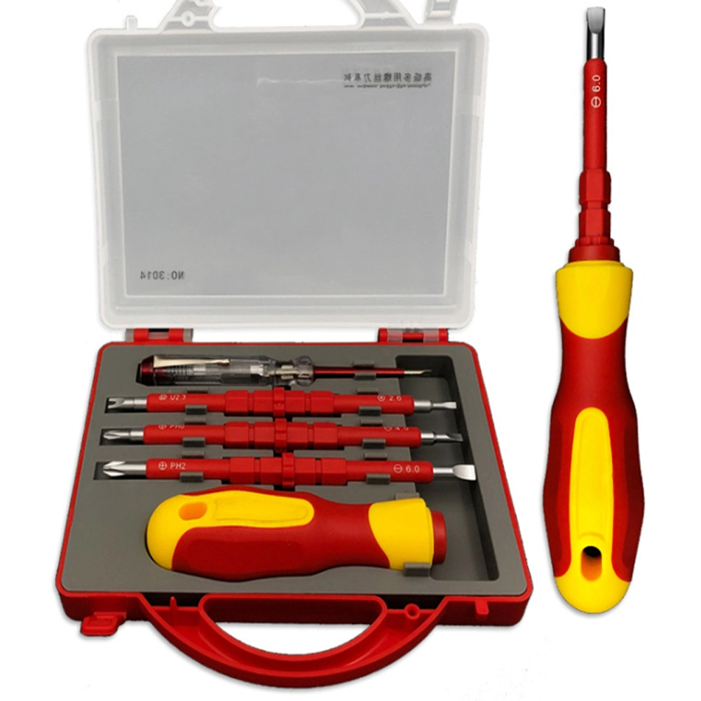 5 in 1 Computer Hand Long Tool Kit Insulation Screwdriver Set with Test Pen