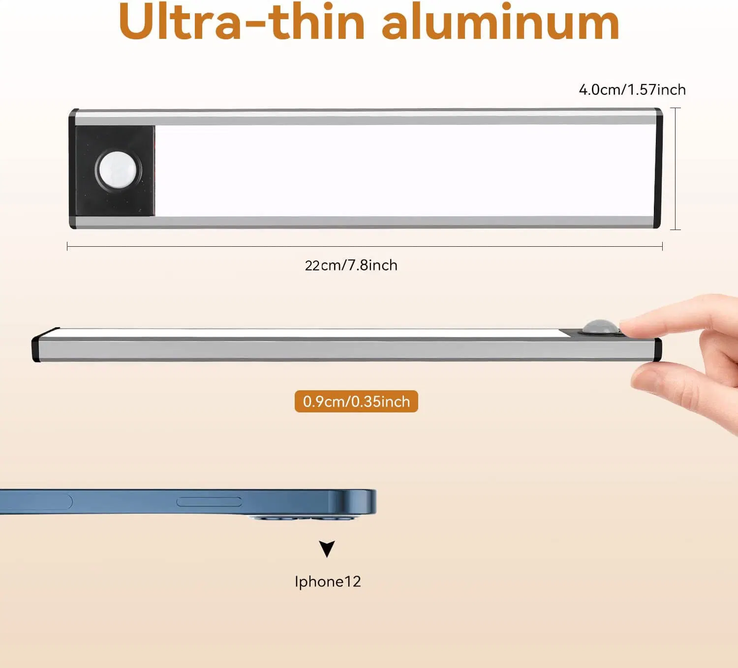 Móvel de cozinha USB recarregável com luz noturna corredor para quarto