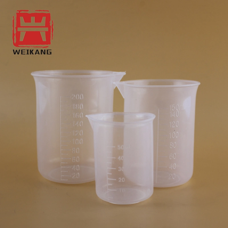 50ml 100ml 150ml 200ml 1000ml 2000ml 5000ml cylindre en plastique de laboratoire de mesure