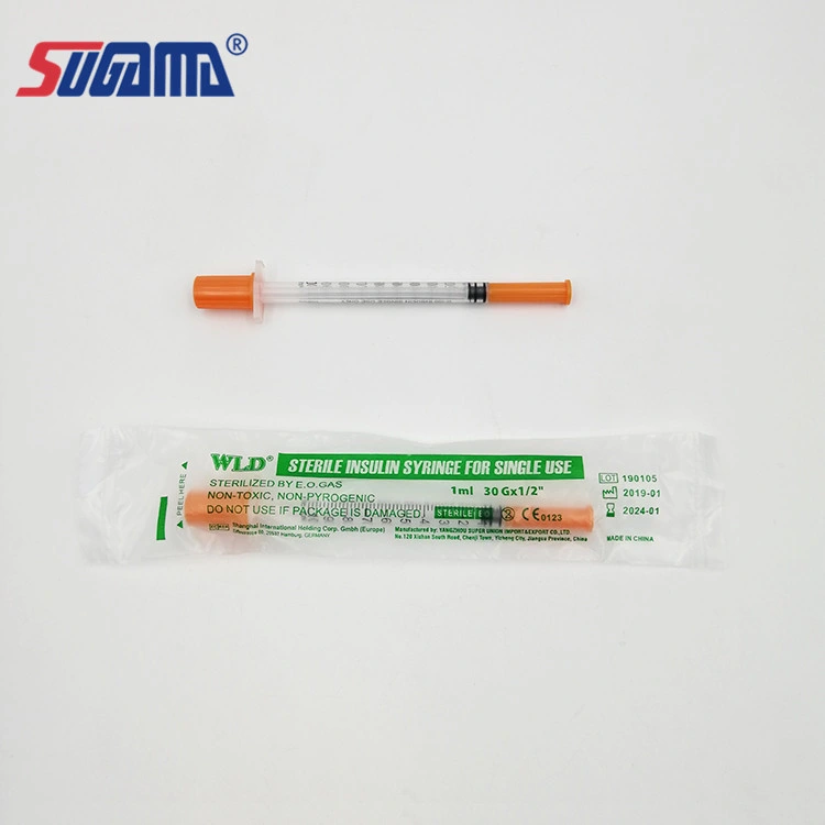 Medical Consumables Orange Cap Disposable Insulin Syringe Needle