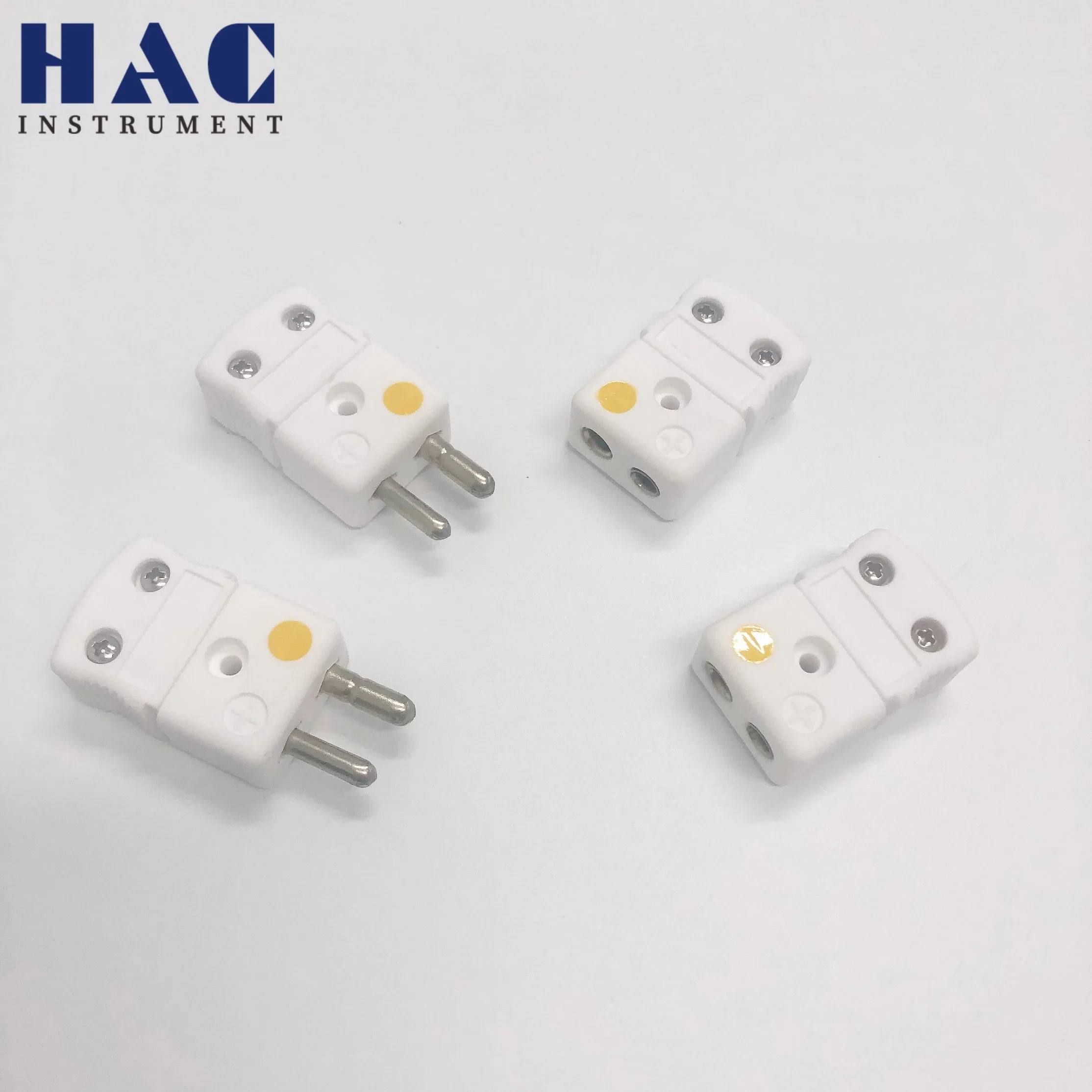 Mini Ceramic Body Thermocouple Connector Hollow&Solid Pins for High Temperature