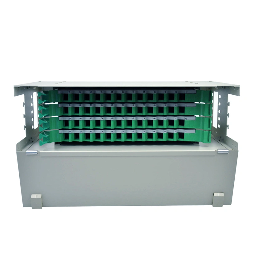 1U 19-inch 48 Core Optical Fiber Distribution Frame with Full Coupler and Optical Fiber Cable