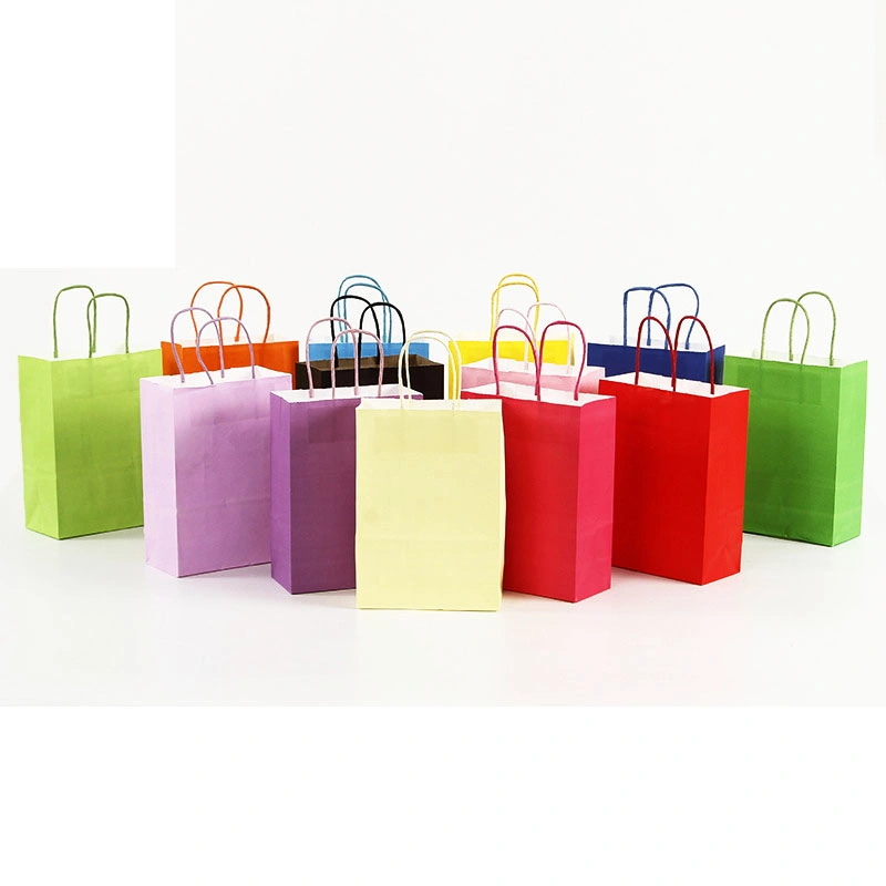Wholesale Cheap Handle Food Kraft Paper Bags China Manufacturer Custom Logo Print Clothes Shoes Jewelry Carry Shopping Gift Packaging Paper Bag