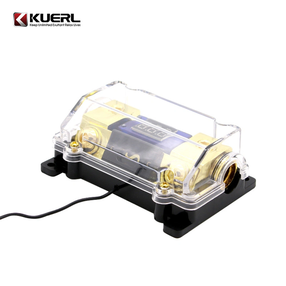 Car Audio Power Transparent Fuse Holder Stereo Distribution Block with LED Display