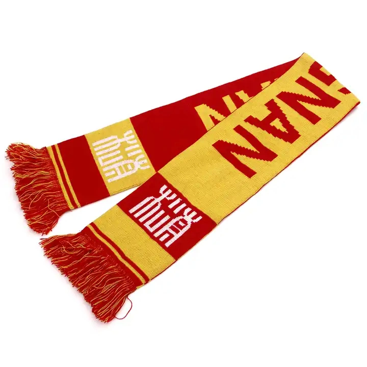 Wholesale/Supplier Fashion Knitted Scarf High quality/High cost performance  Cheap Custom Logo Fan Knitted Scarfves Sports Soccer Club Football Fans Scarf