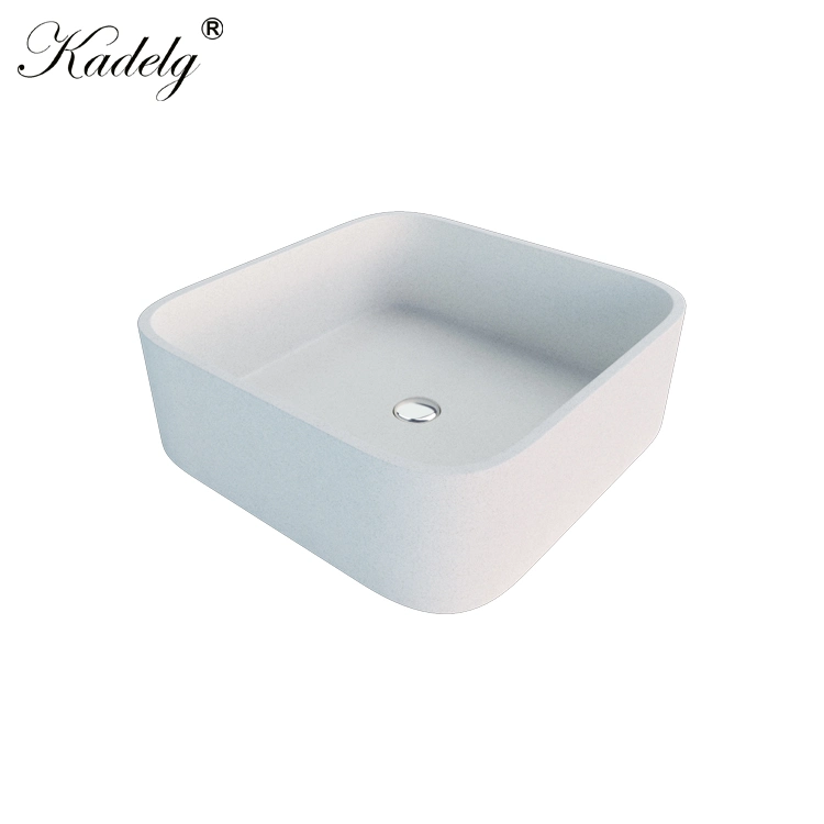 Modern Luxury Granite Wash Hand Basin Square Shaped Quartz Stone Washing Basin Handmade Bathroom Sink