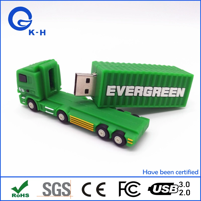 PVC Truck Shape USB Flash Memory Drive for Logistics Company