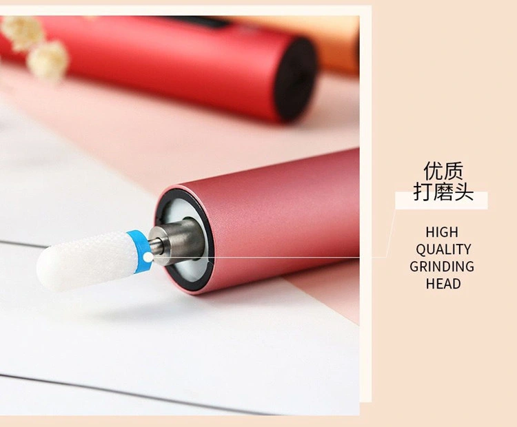 Rechagreable Mini 6 Colors Professional Nail Polishing Pen Electric Nail Drill USB with Nail Drill Bit