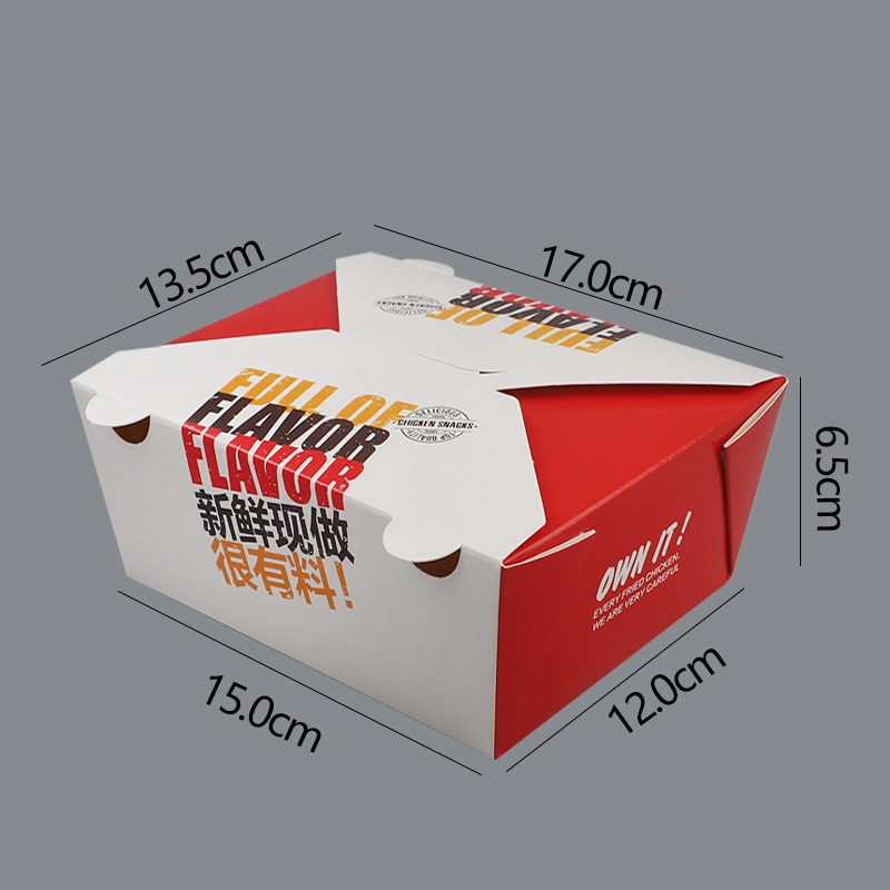 Custom Food Grade Paper Fast Food Packaging Roast Fried Chicken Take out Paper Meal Boxes Cardboard Tray Packing