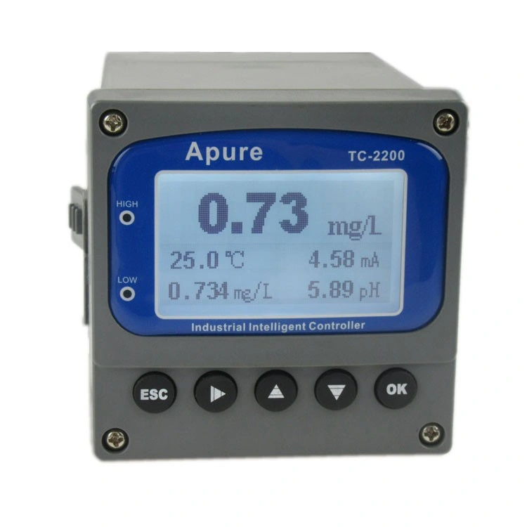 Apure Online 4-20mA RS485 Residual Free Chlorine Controller Meter with Sensor