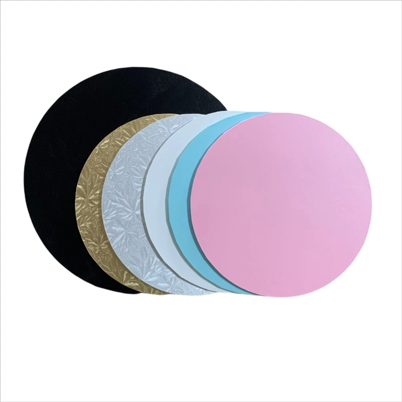 13mm de espessura Cakeboard resistentes a graxa a base de papel ondulado de Placa do tambor de bolo APP Round Square Placas de bolo de prata dourada